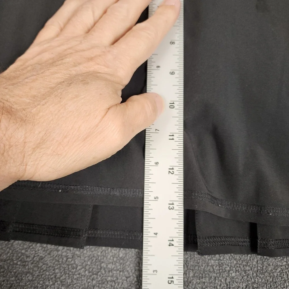Lululemon Black Pleated Tiered Athletic Tennis Golf Skort Skirt Zipper Pocket 10